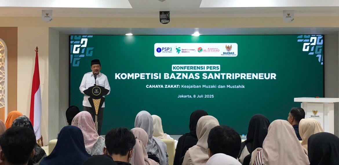konferensi pers baznas santrpreneur