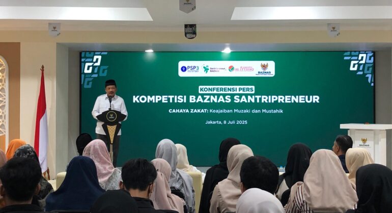konferensi pers baznas santrpreneur